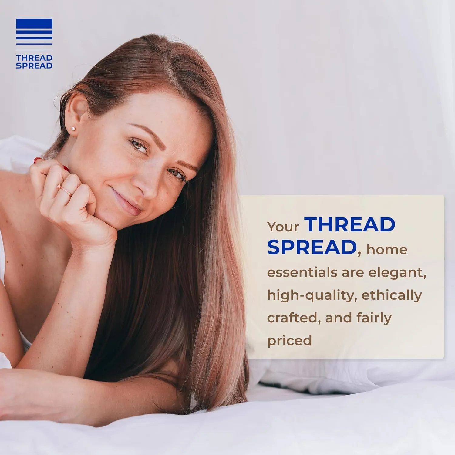 THREAD SPREAD Luxury Egyptian Cotton King Stripe Sheet Set, 600 Thread Count Extra Long Staple 4 PC Set, King Damask Sheets, Soft, Cooling Sateen Weave Striped Sheets Upto 18" Deep Pocket - Ivory