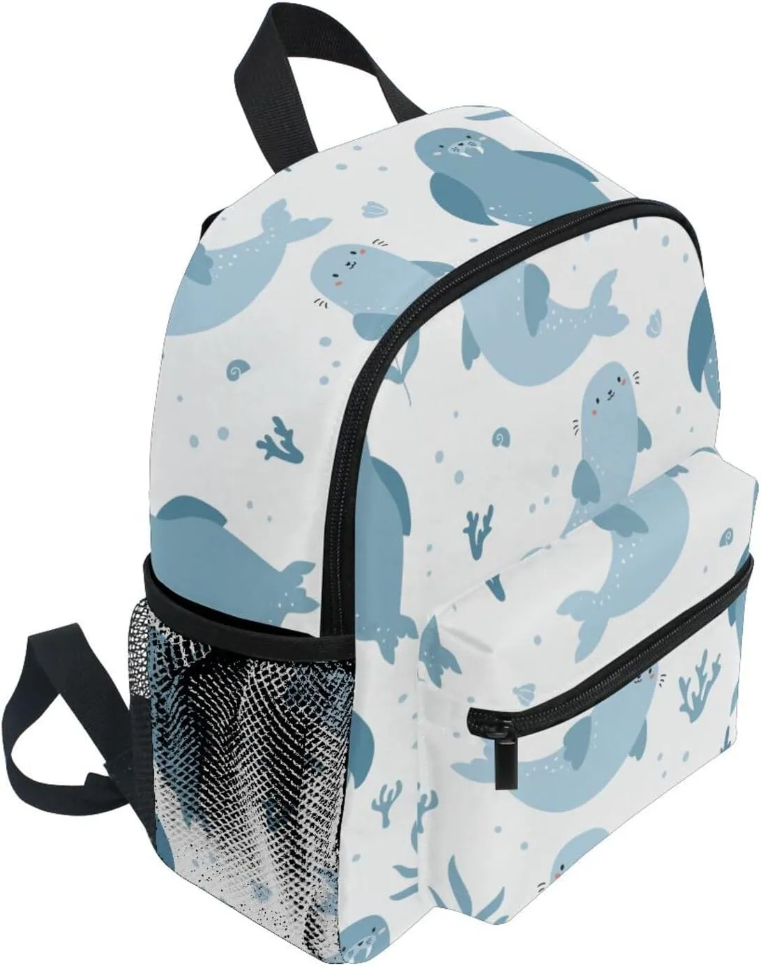 Toddler Backpack for Boys Girls Blue Seals Walrus Preschool Kindergarten Schoolbag Mini Book Bag For School Travel M