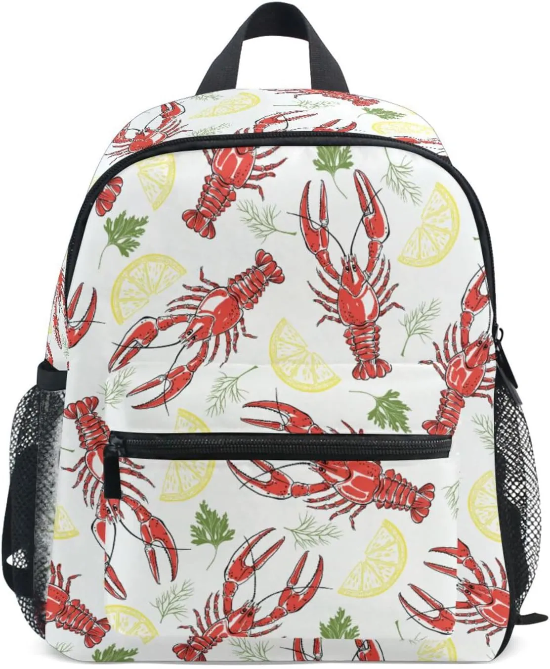 Toddler Backpack for Boys Girls Crayfish Lemon Slices Preschool Kindergarten Schoolbag Mini Book Bag For School Travel M