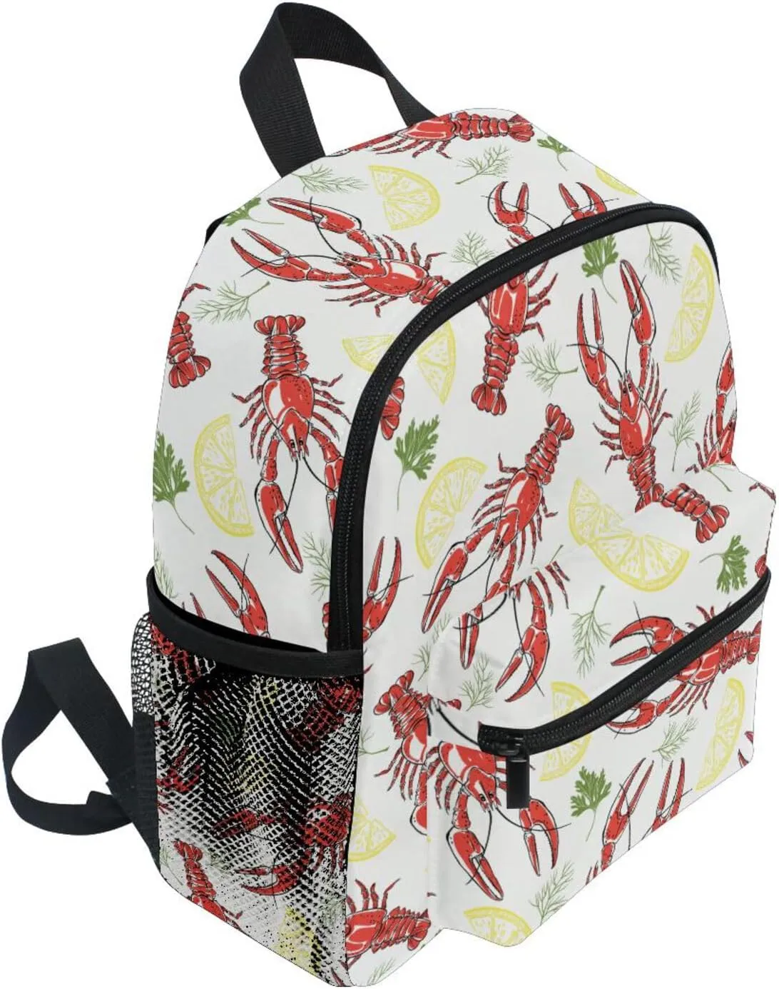 Toddler Backpack for Boys Girls Crayfish Lemon Slices Preschool Kindergarten Schoolbag Mini Book Bag For School Travel M