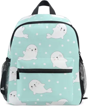 Toddler Backpack for Boys Girls Seal Walrus Sea Lion Preschool Kindergarten Schoolbag Mini Book Bag For School Travel M
