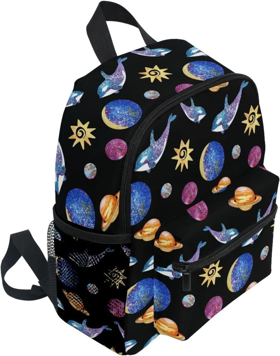 Toddler Backpack for Boys Girls Space Whales Killer Whales Preschool Kindergarten Schoolbag Mini Book Bag For School Travel S