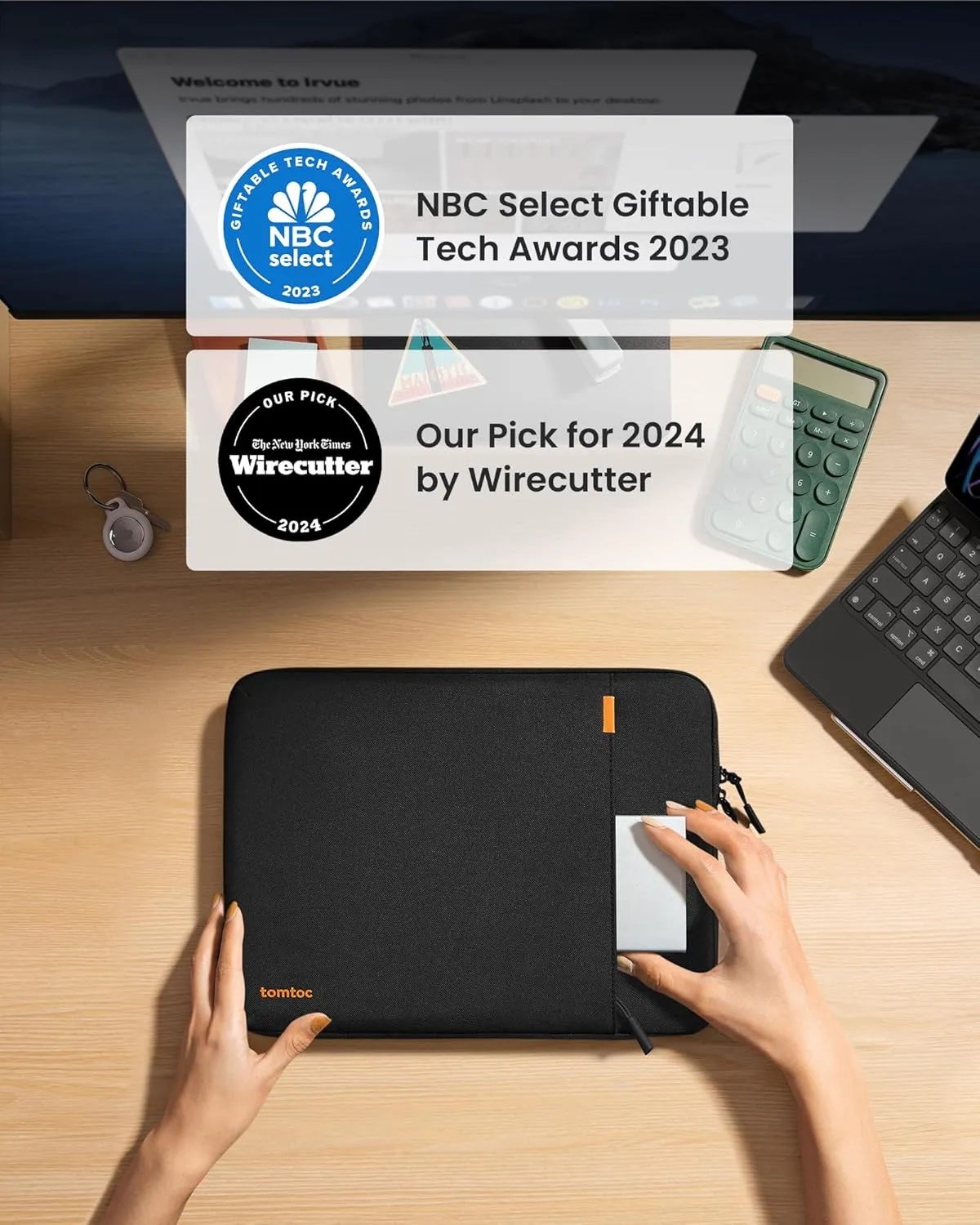 tomtoc 360 Protective Tablet Sleeve for iPad Pro 13-inch (M4) 2024, iPad Air 13-inch (M3/M2) 2025, iPad Pro 12.9-in (6th/5th/4th/3rd Generation) with Magic Keyboard, Water-Resistant iPad Case Bag