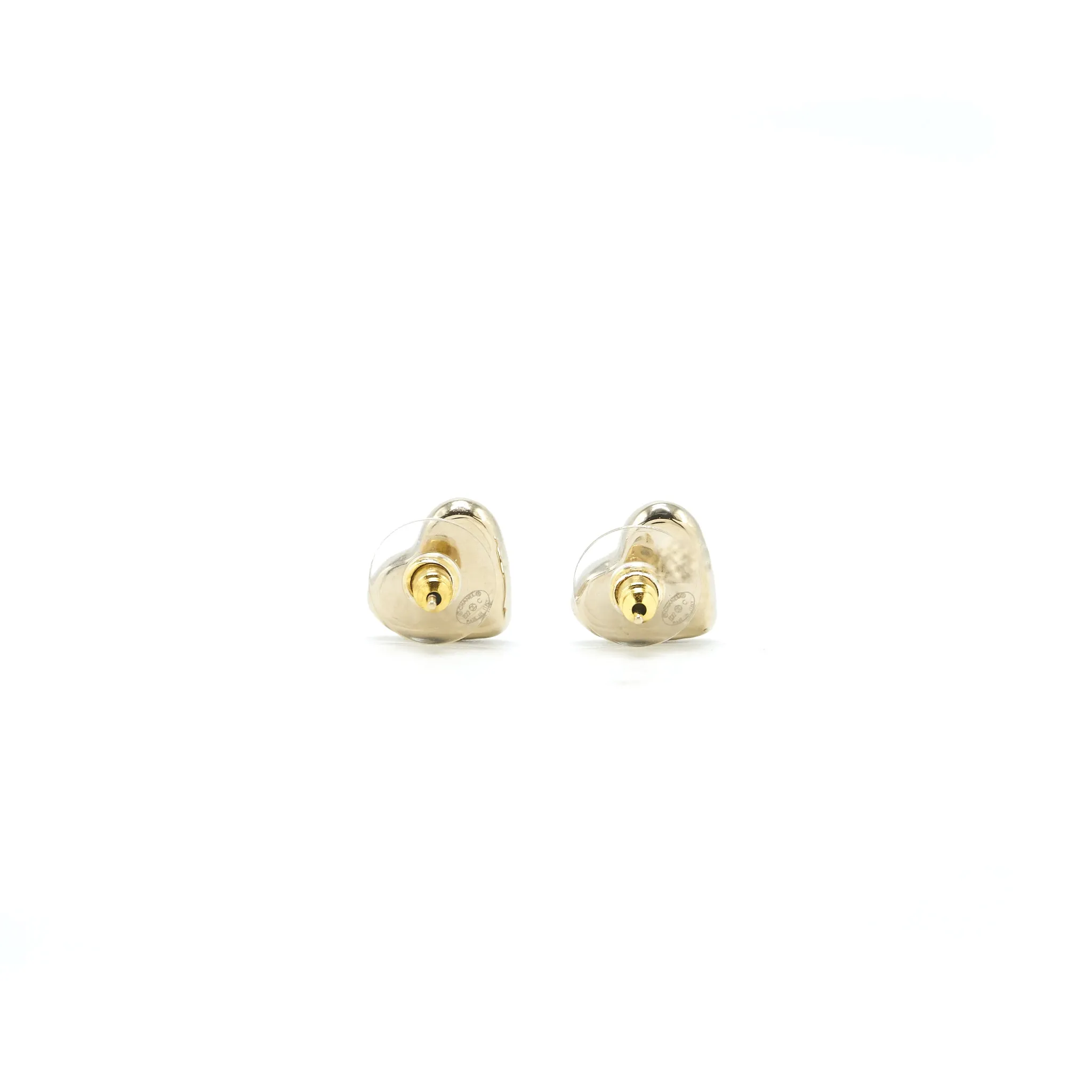 tone Big ticket savings light gold heart Chanel Customer satisfaction earring 22c