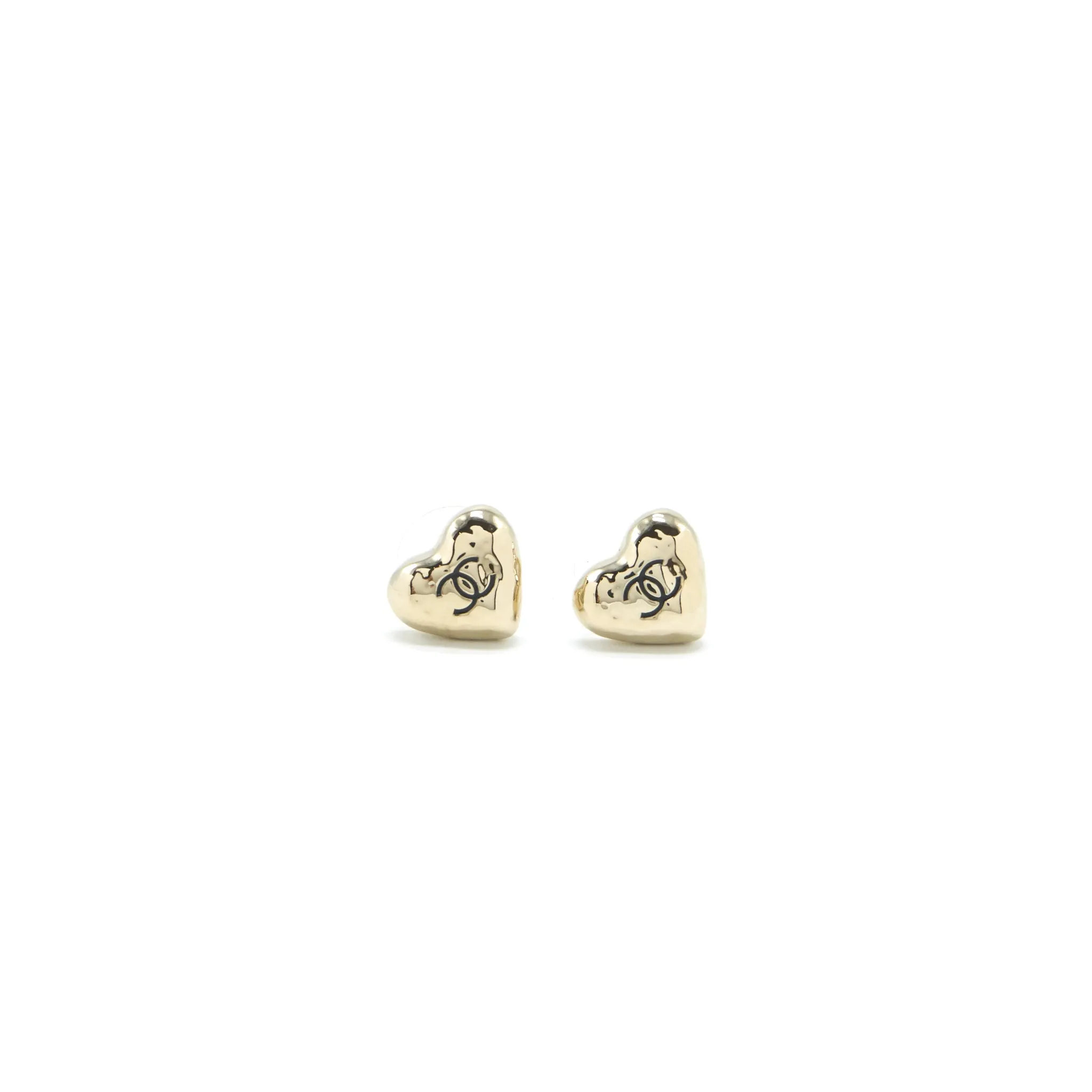 tone Big ticket savings light gold heart Chanel Customer satisfaction earring 22c
