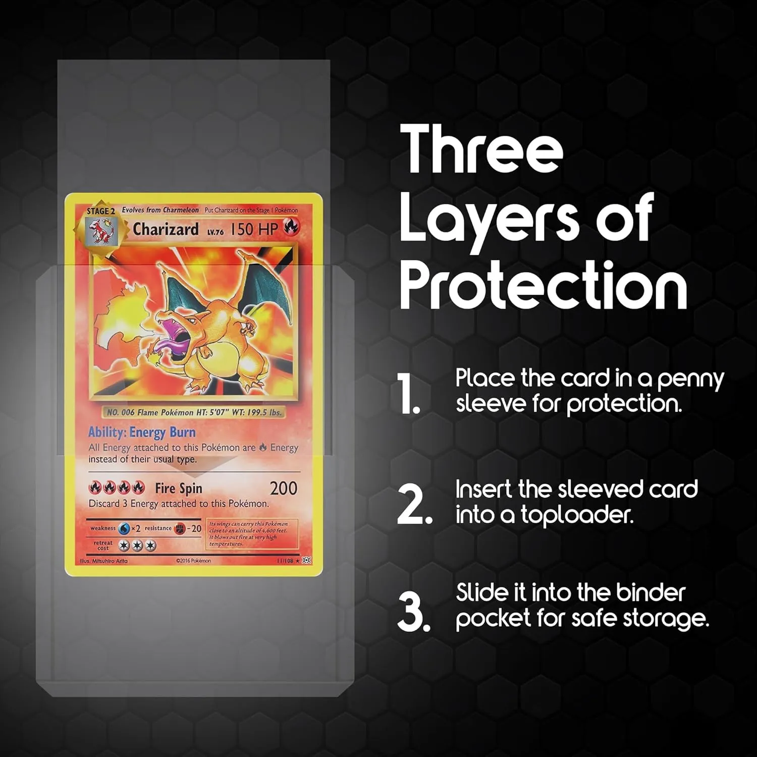 Toploader Binder for Trading Cards & Sports Cards | Top Loader Binder for Cards with Care Kit | 288 Pockets 25 Toploaders & Penny Sleeves | Trading Card Binder - Pokemon, Yugi-Oh & More