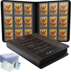 Toploader Binder for Trading Cards & Sports Cards | Top Loader Binder for Cards with Care Kit | 288 Pockets 25 Toploaders & Penny Sleeves | Trading Card Binder - Pokemon, Yugi-Oh & More