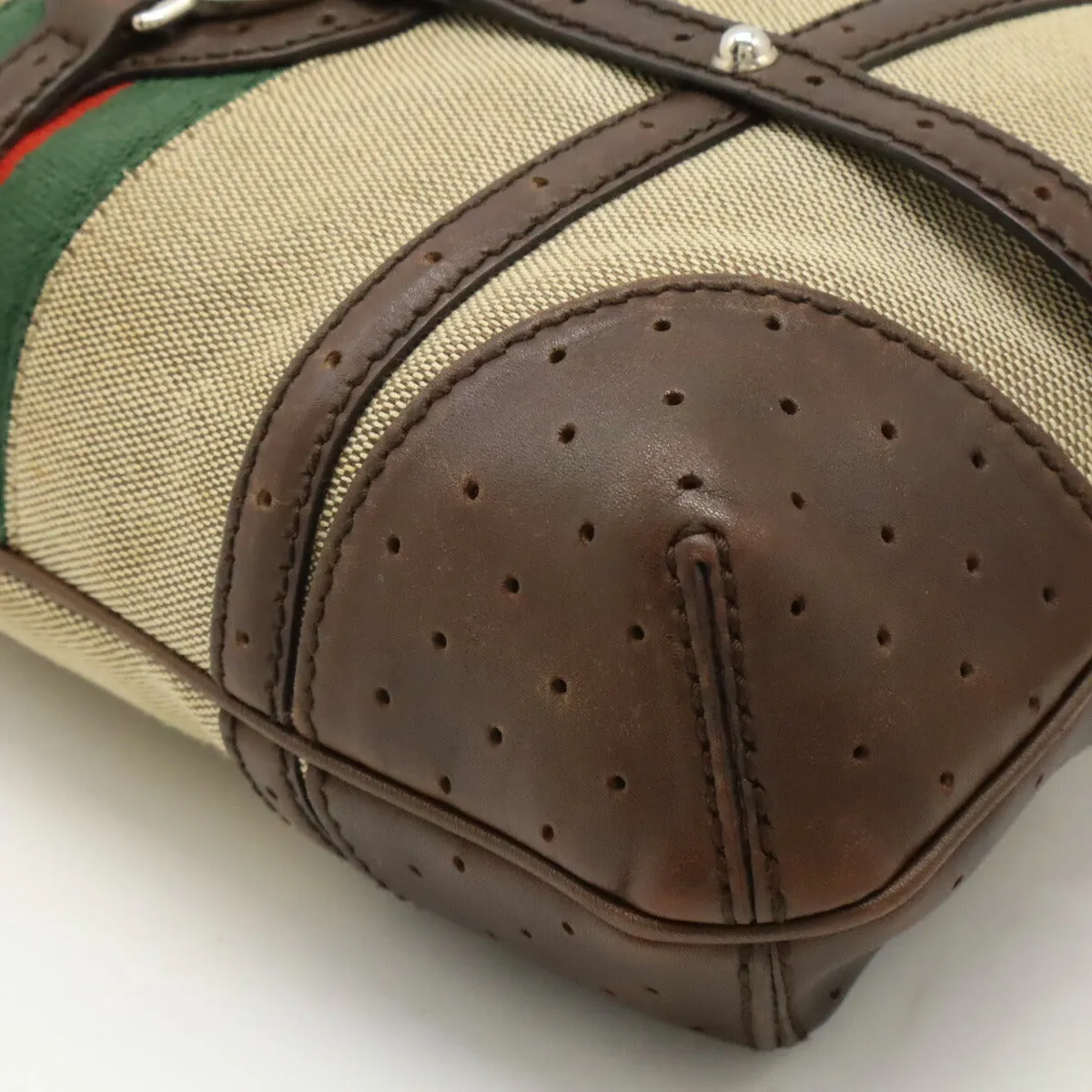 Tote 114882 Big-ticket savings Attractive Leather Gucci Canvas Handbag