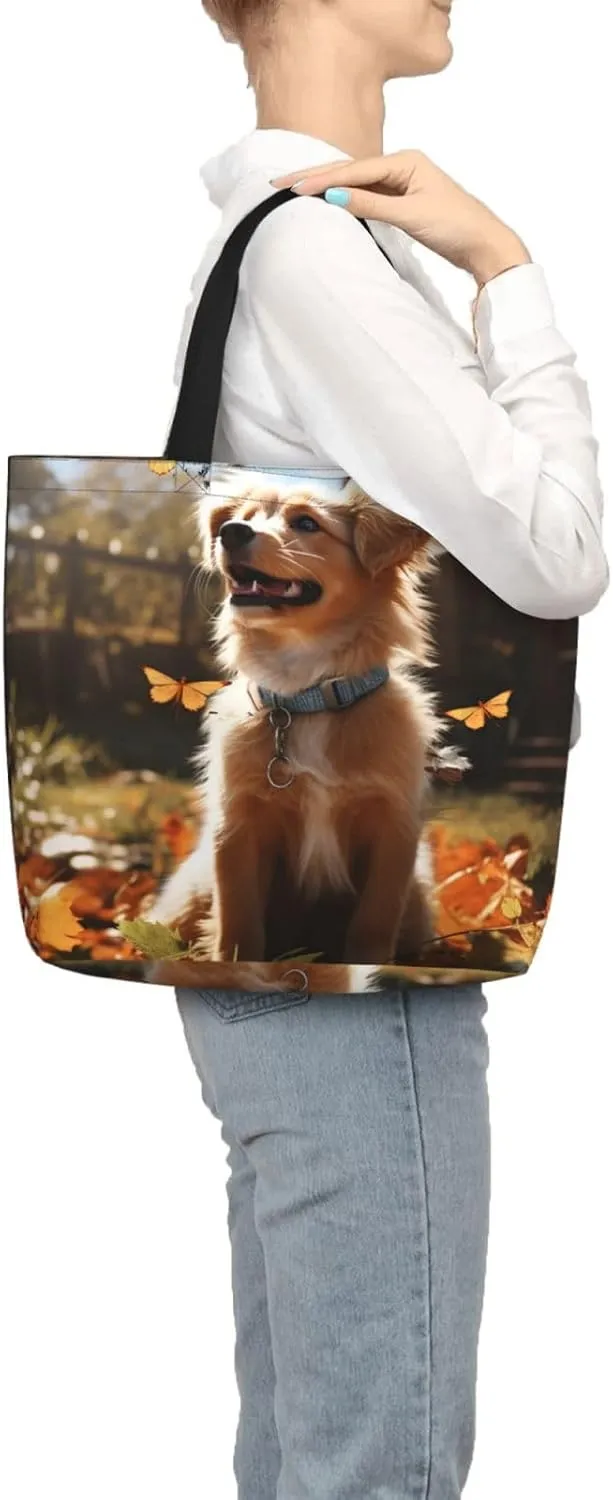 Tote Bag for Women Dolphins Sea Turtle Coral Reef Shoulder Bag with Zipper Handbag Large Capacity Reusable Grocery Bag