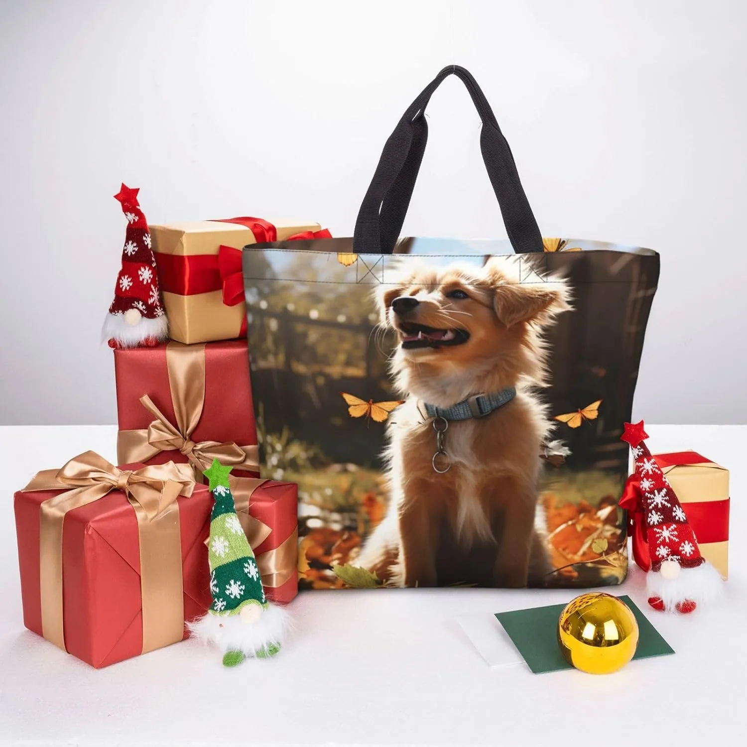 Tote Bag for Women Dolphins Sea Turtle Coral Reef Shoulder Bag with Zipper Handbag Large Capacity Reusable Grocery Bag