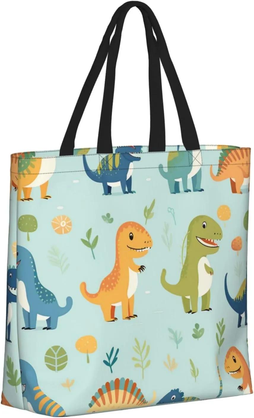 Tote Bag for Women Flowers and birds illustration Shoulder Bag with Zipper Handbag Large Capacity Reusable Grocery Bag