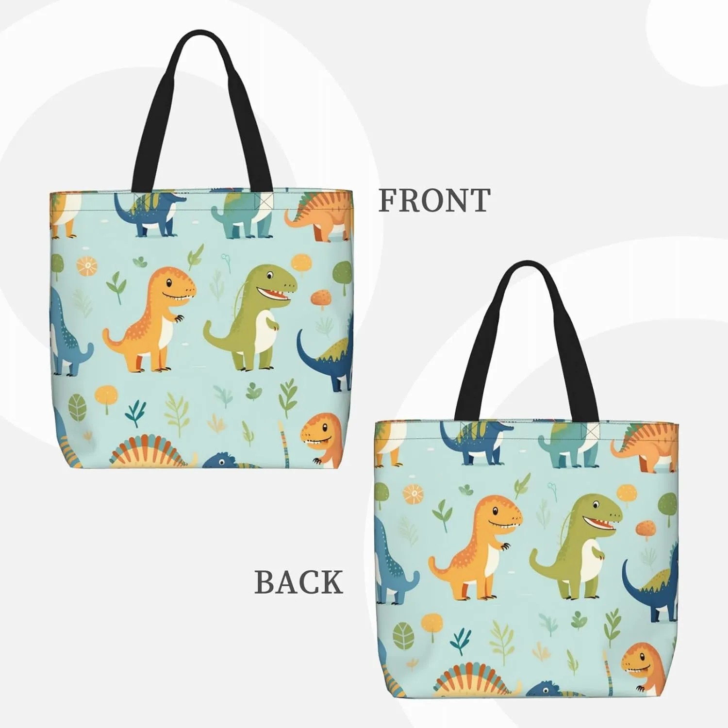 Tote Bag for Women Flowers and birds illustration Shoulder Bag with Zipper Handbag Large Capacity Reusable Grocery Bag