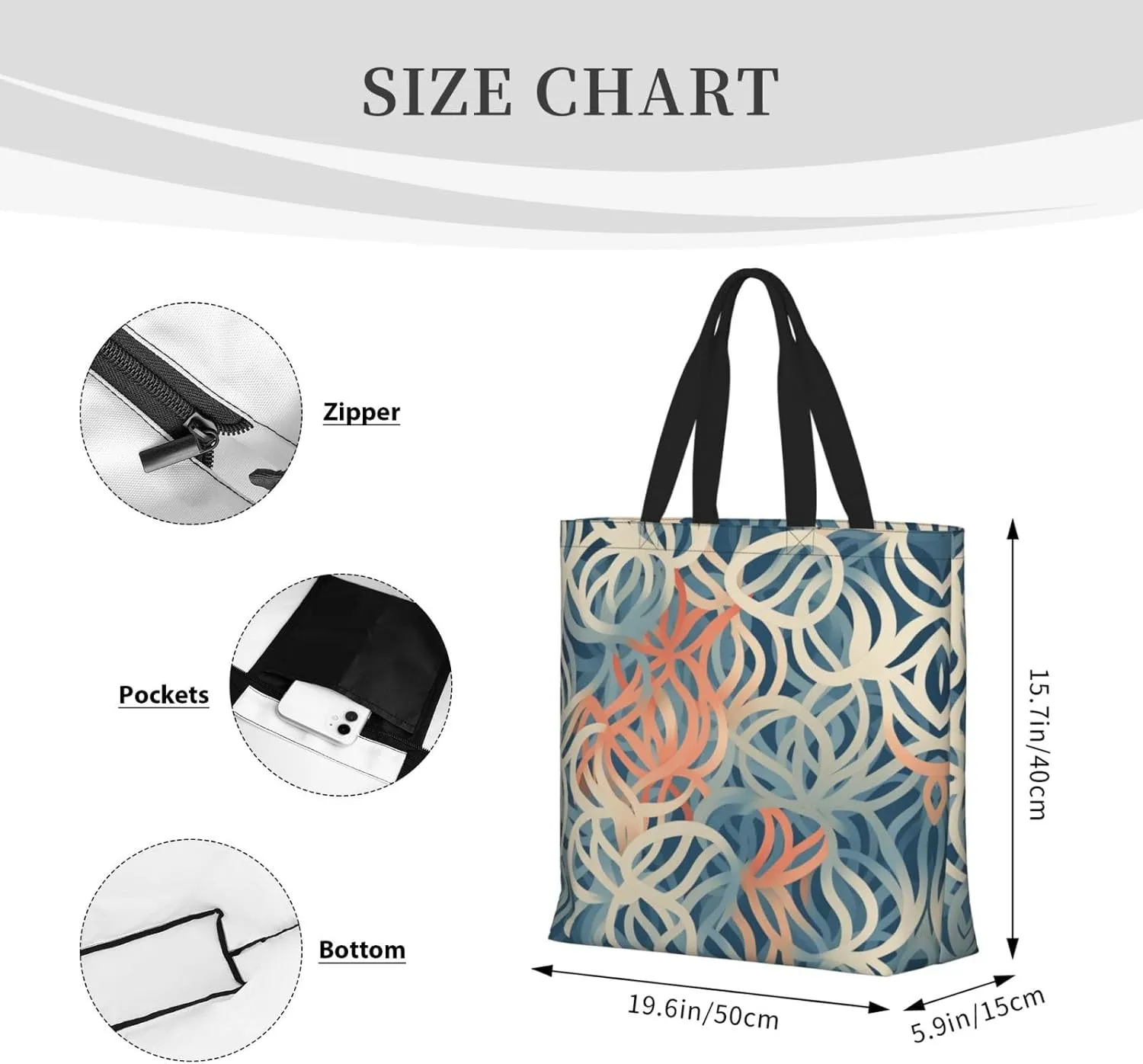 Tote Bag for Women Grocery Bag Reusable Shopping Bag Cupcake Handbag Foldable Shoulder Bag