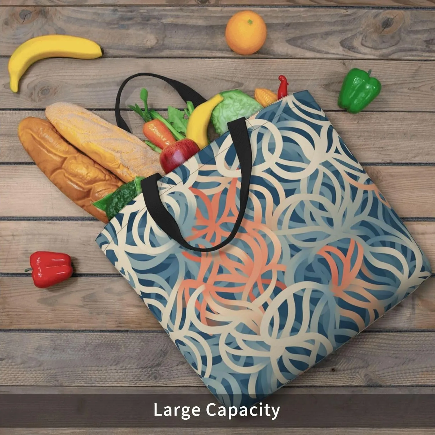 Tote Bag for Women Grocery Bag Reusable Shopping Bag Cupcake Handbag Foldable Shoulder Bag