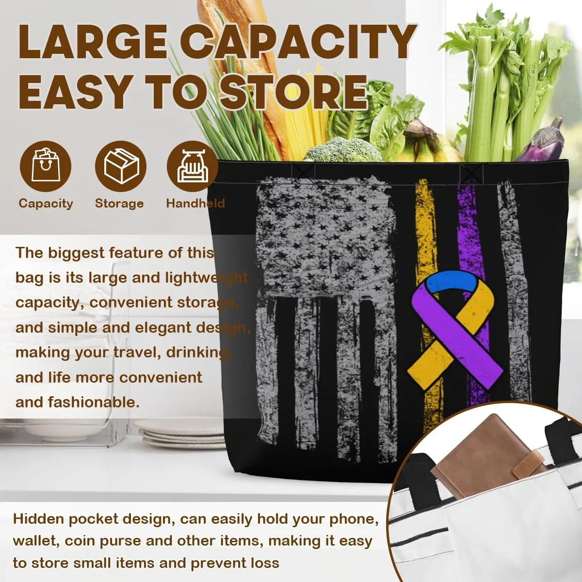 Tote Bag for Women Men Large Reusable Beach Shoulder Bags With Zipper for Gym Shopping Travel Gifts Yoga