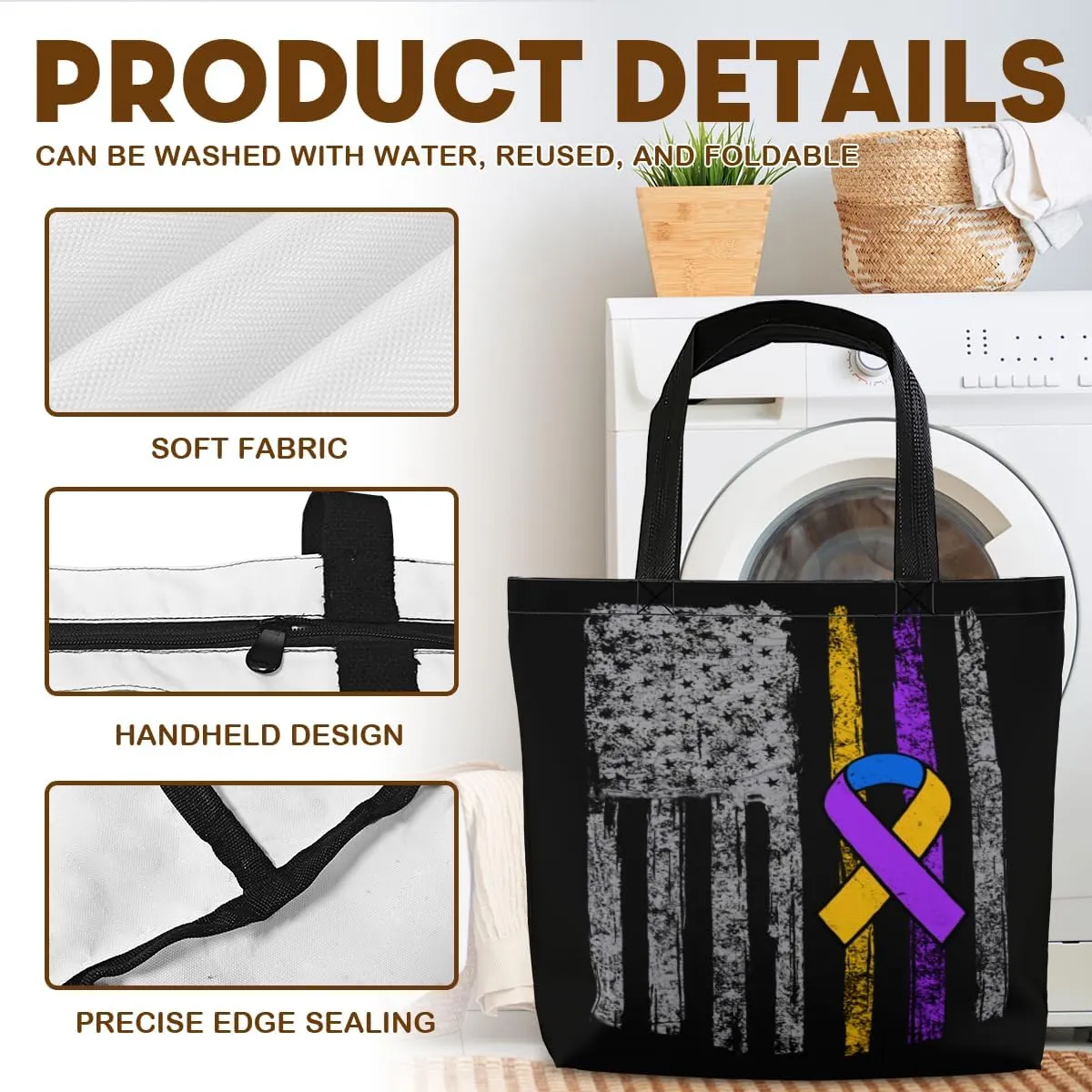 Tote Bag for Women Men Large Reusable Beach Shoulder Bags With Zipper for Gym Shopping Travel Gifts Yoga