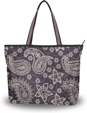 Tote Bag For Women Shoulder Bag for School Handbags for Beach Work Travel Large Tote Bag with Zipper