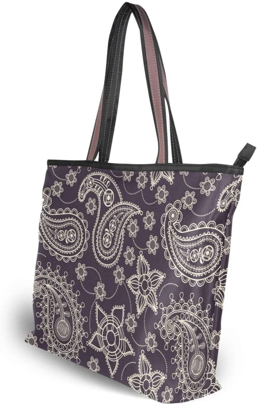 Tote Bag For Women Shoulder Bag for School Handbags for Beach Work Travel Large Tote Bag with Zipper