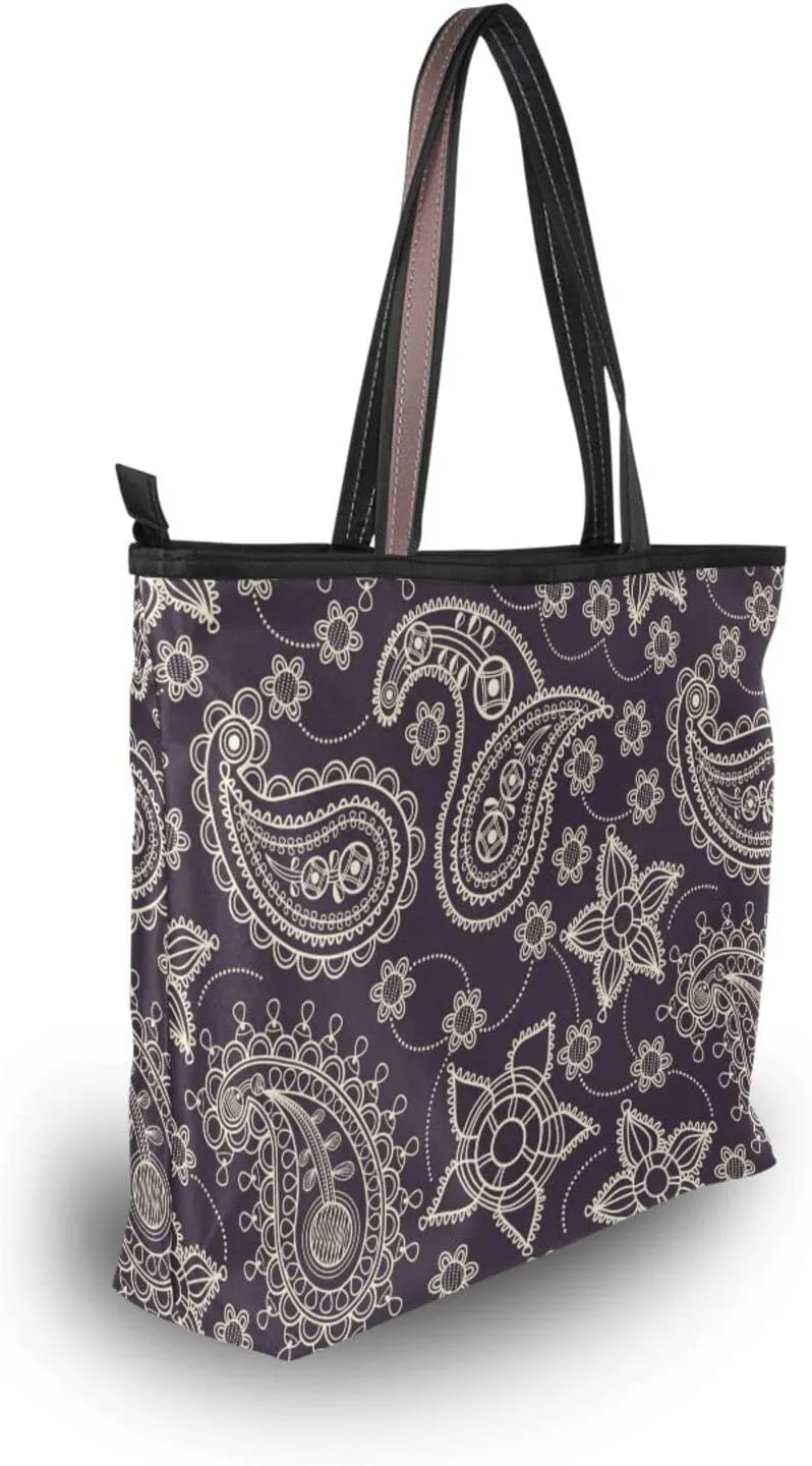 Tote Bag For Women Shoulder Bag for School Handbags for Beach Work Travel Large Tote Bag with Zipper