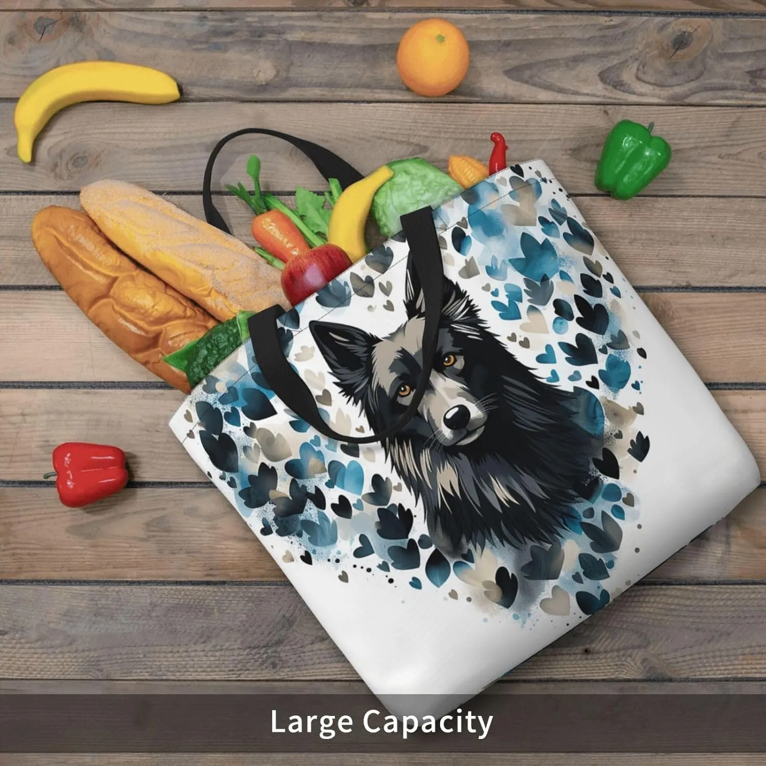 Tote Bag Large Capacity Grocery Bag With Zipper Quiet Garden Shopping Bag Shoulder Bag for Women