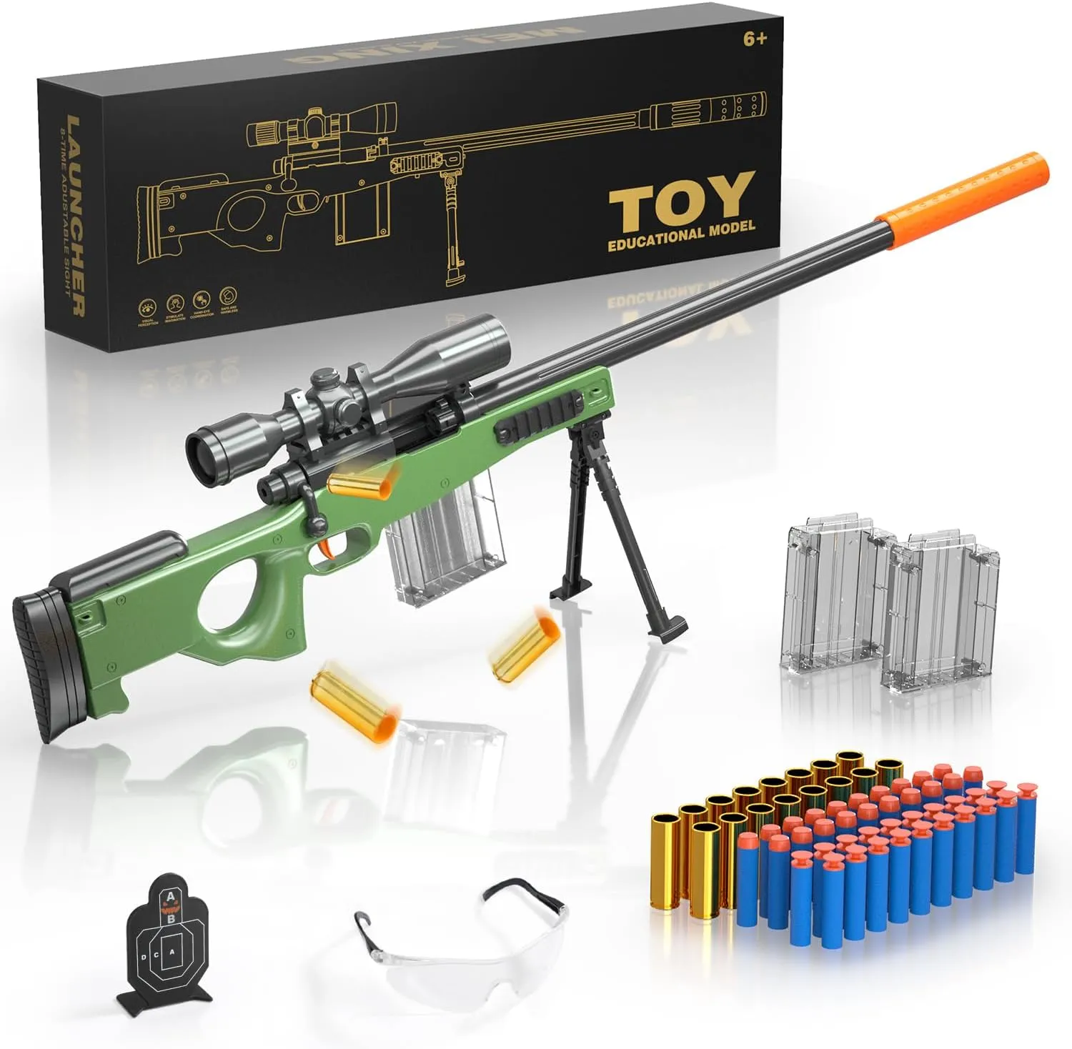 Toy Gun Soft Bullets with Jump Ejecting Mag, Toys Foam Blaster Education Toy for 6,7,8,9,15  Kids Gifts