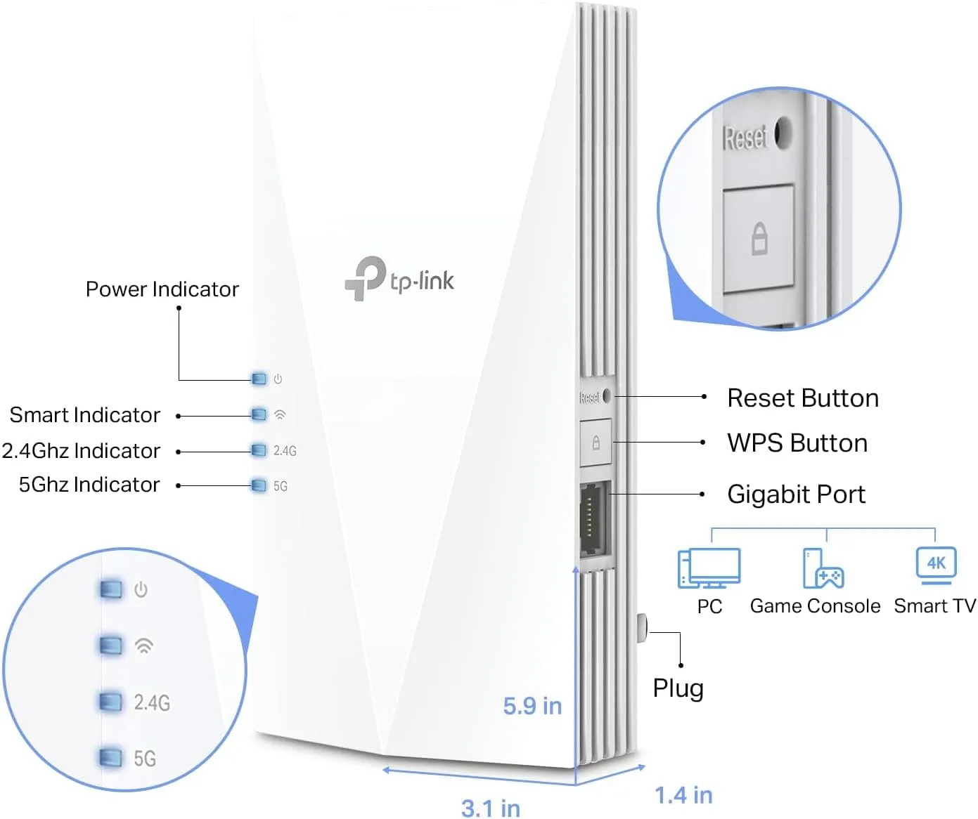 TP-Link AX3000 WiFi 6 Range Extender Internet Booster(RE700X), Dual Band, AP Mode w/Gigabit Port, OFDMA, Beamforming, APP Setup, OneMesh Compatible