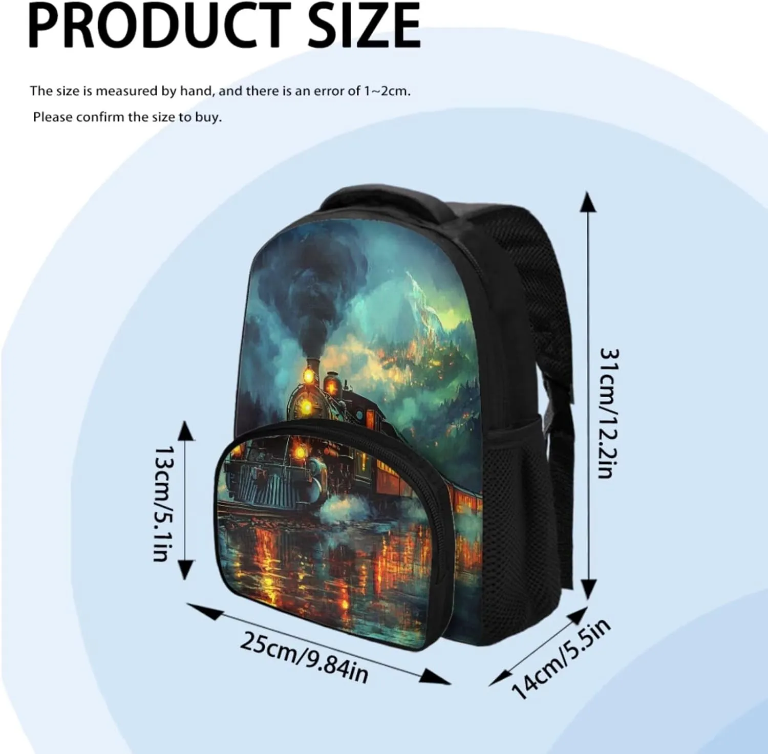 Train Backpack for Toddler Boys Preschol Cute Bookbags Aesthetic for 1st Grader with Thermal Lunch Box & Pencil Case 3 in 1 School Bag Sets for Kindergarten Spring Trips