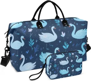 Travel Duffel Bags for Unisex-Adult, Personal Item Travel Duffel Bag with Shoes Compartment, Carry On Bag for Women, Travel, Gym, Weekend,Blue Goose