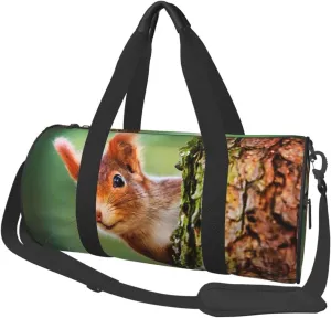 Travel Duffle Bag for Men Women, Cute Little Red Squirrel Duffle Bags for Sport Gym Overnight Luggage
