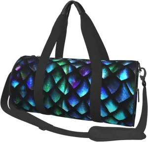 Travel Duffle Bag for Men Women, Dragon Scales Duffle Bags for Sport Gym Overnight Luggage