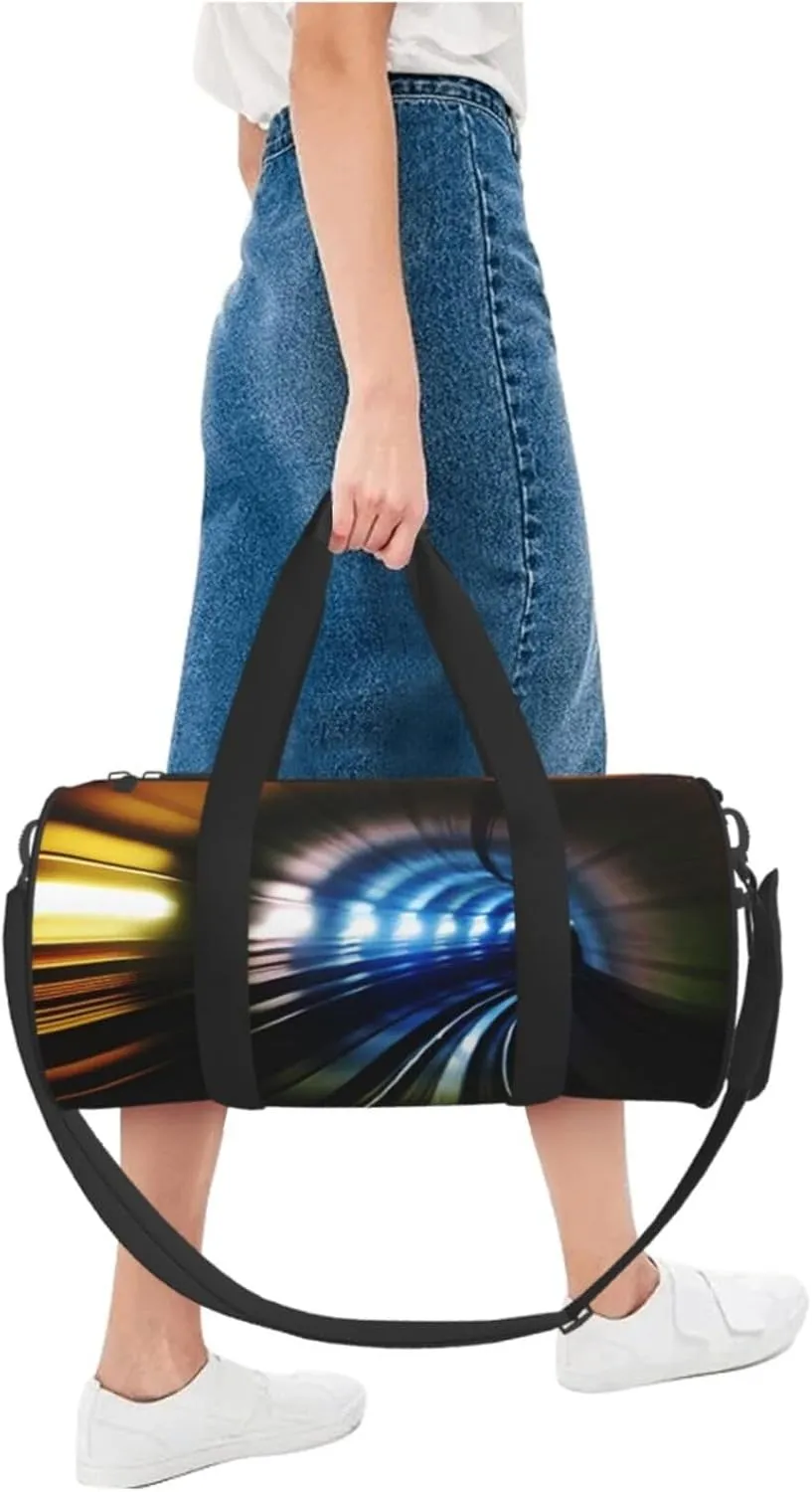 Travel Duffle Bag for Men Women, Tube Subway Underground Train Duffle Bags for Sport Gym Overnight Luggage