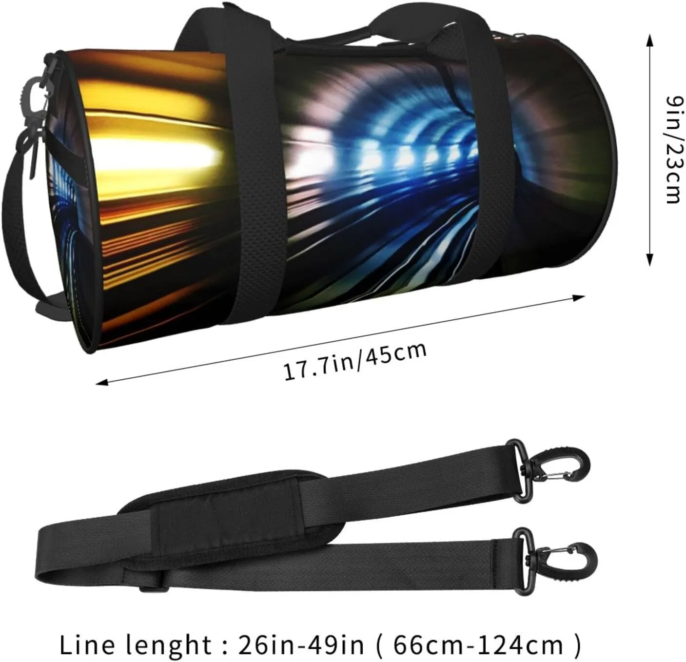 Travel Duffle Bag for Men Women, Tube Subway Underground Train Duffle Bags for Sport Gym Overnight Luggage