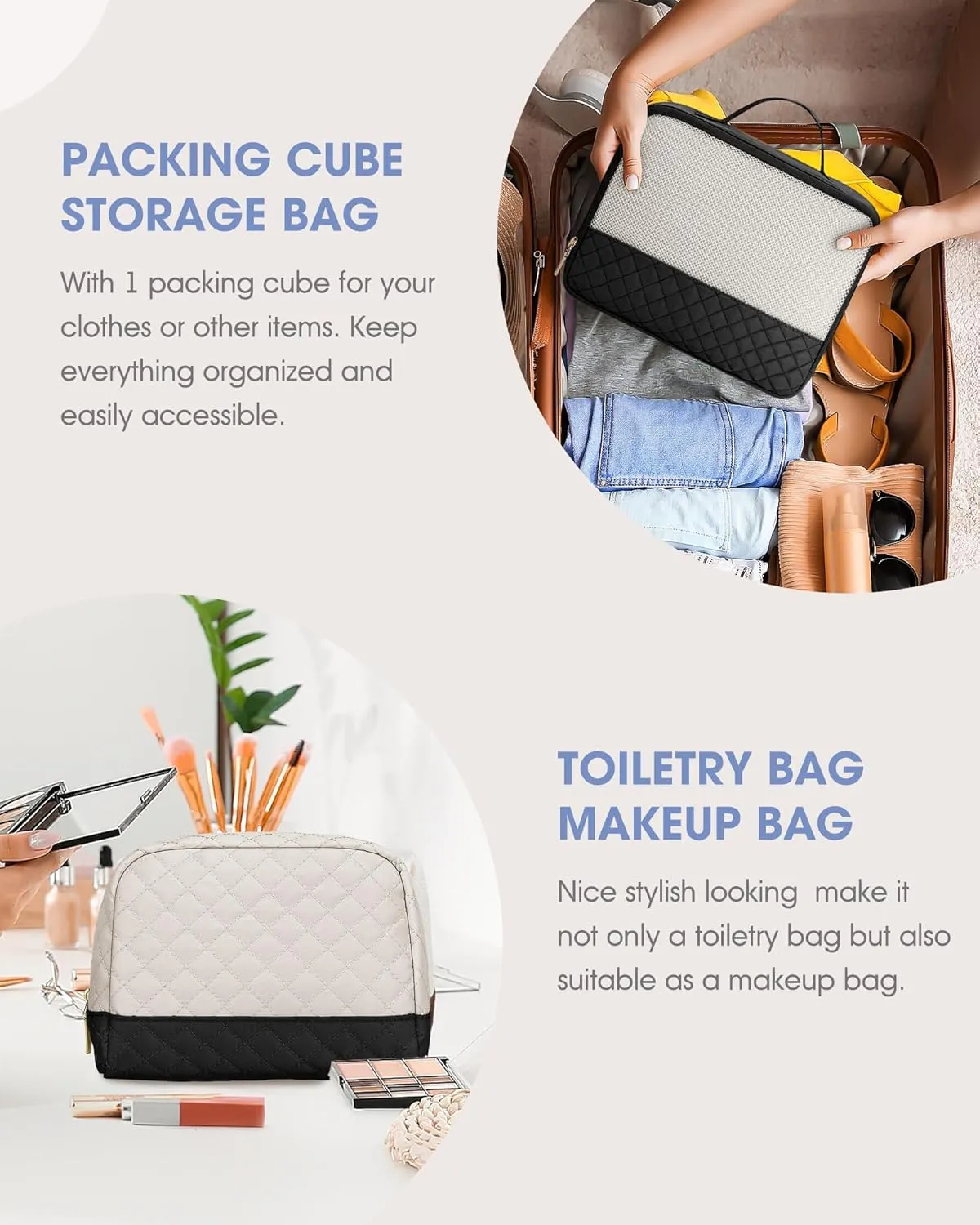 Travel Duffle Weekender Bags for Women: Overnight Bag with Shoe Compartment Carry On Bags with Toiletry & Wet Pocket Large Tote Hospital for Women Labor Delivery Black White