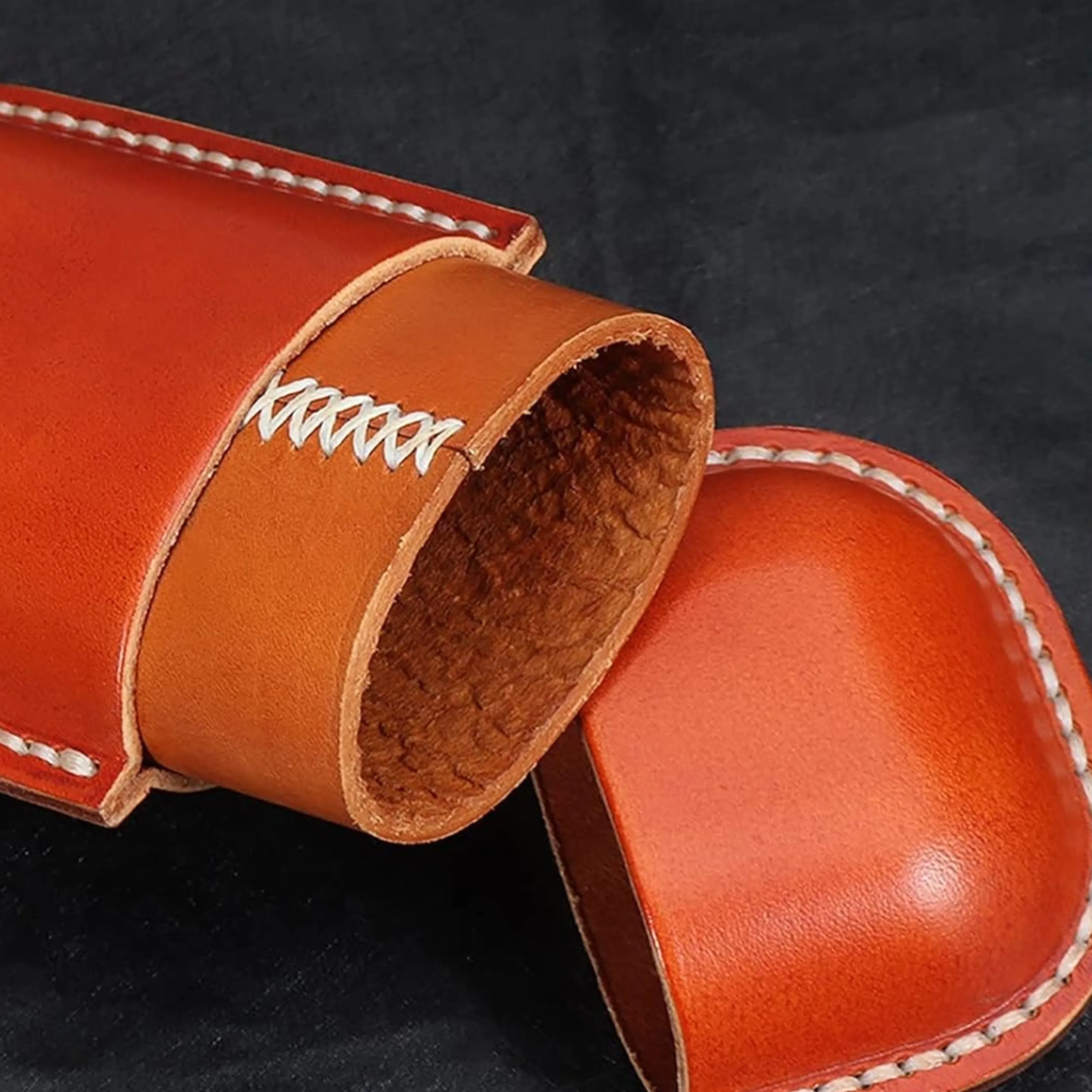 Travel-Ready Hard Shell Glasses Case in Cowhide Leather