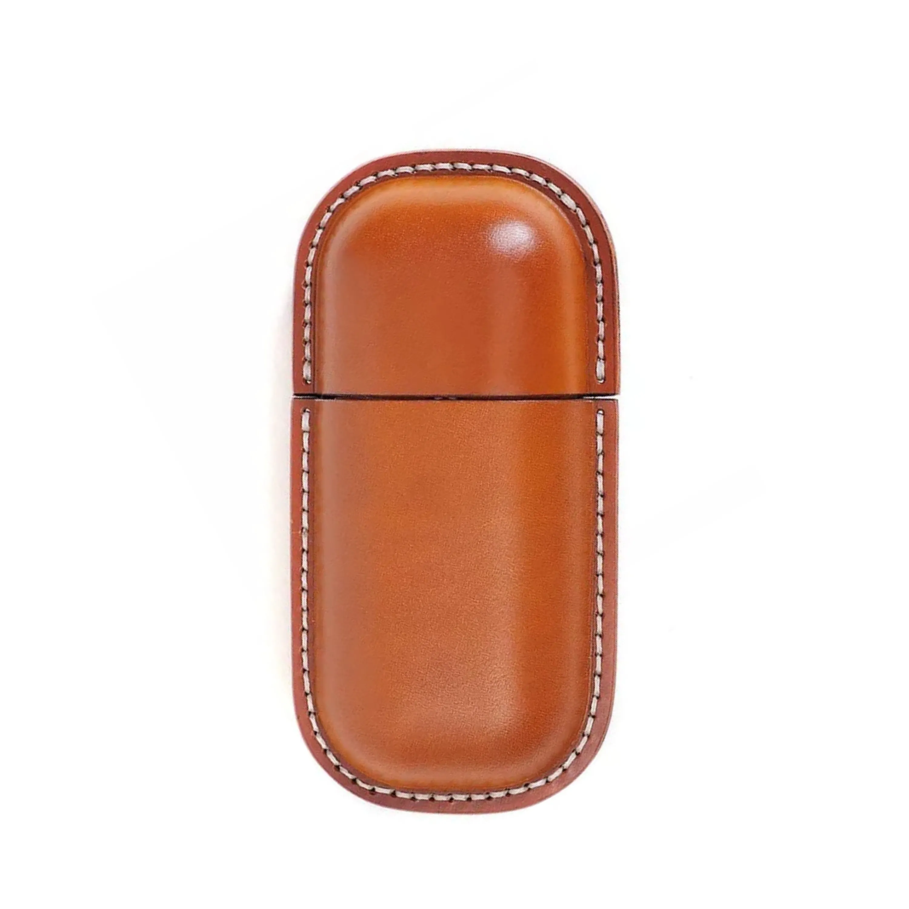 Travel-Ready Hard Shell Glasses Case in Cowhide Leather