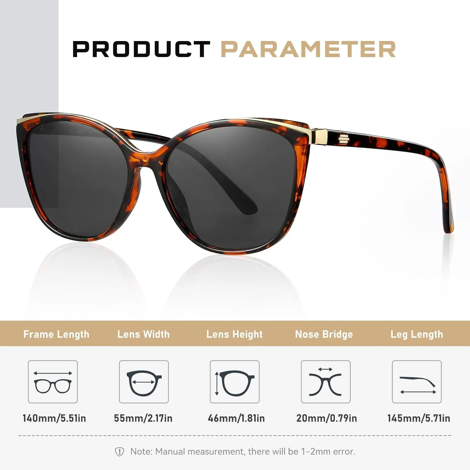 Trendy Cat Eye Sunglasses for Women Fashion Cateye UV400 Protection Glasses CL22017