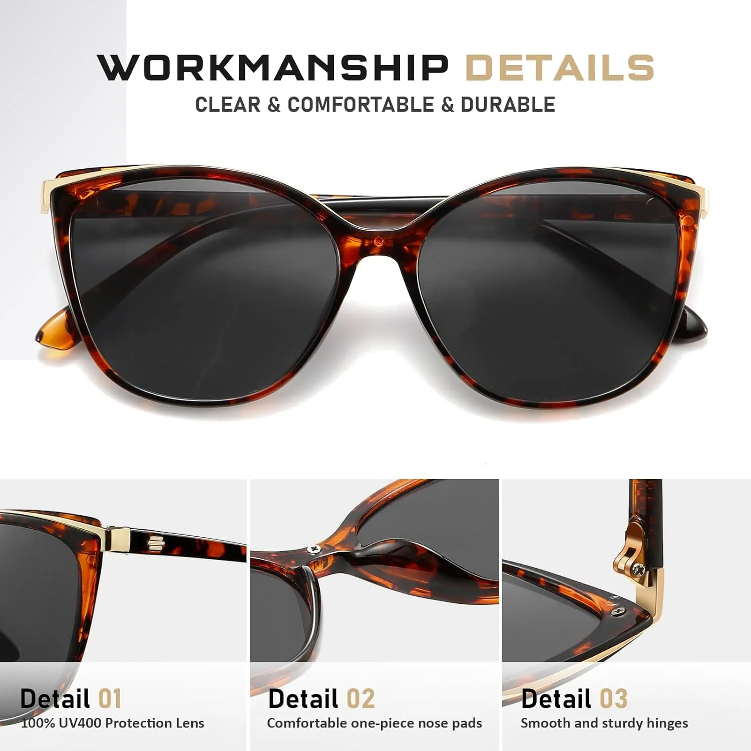Trendy Cat Eye Sunglasses for Women Fashion Cateye UV400 Protection Glasses CL22017