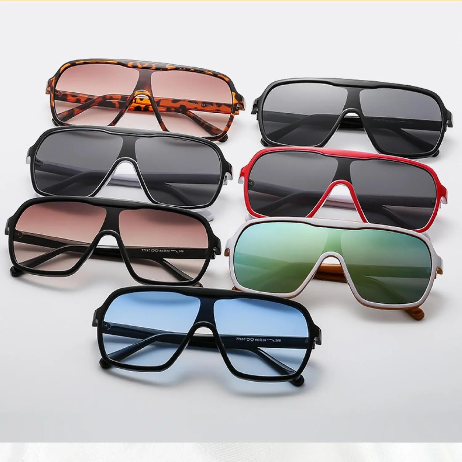 Trendy One Piece Sunglasses Men Women Luxury Big Frame Eyewear Outdoor Driving Shade Sunglasses Unisex Uv400