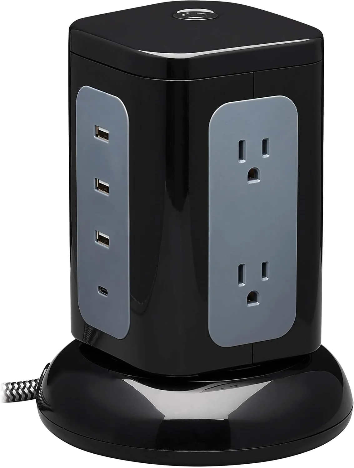 Tripp Lite TLP606UCTOWER Surge Protector Tower with USB Ports, 1800 Joules, 6-Outlets, 3 USB-A   1 USB-C, 8ft Cord, Desk Accessory Charging Tower, Dorm Essentials, Tower Power Strip with Surge