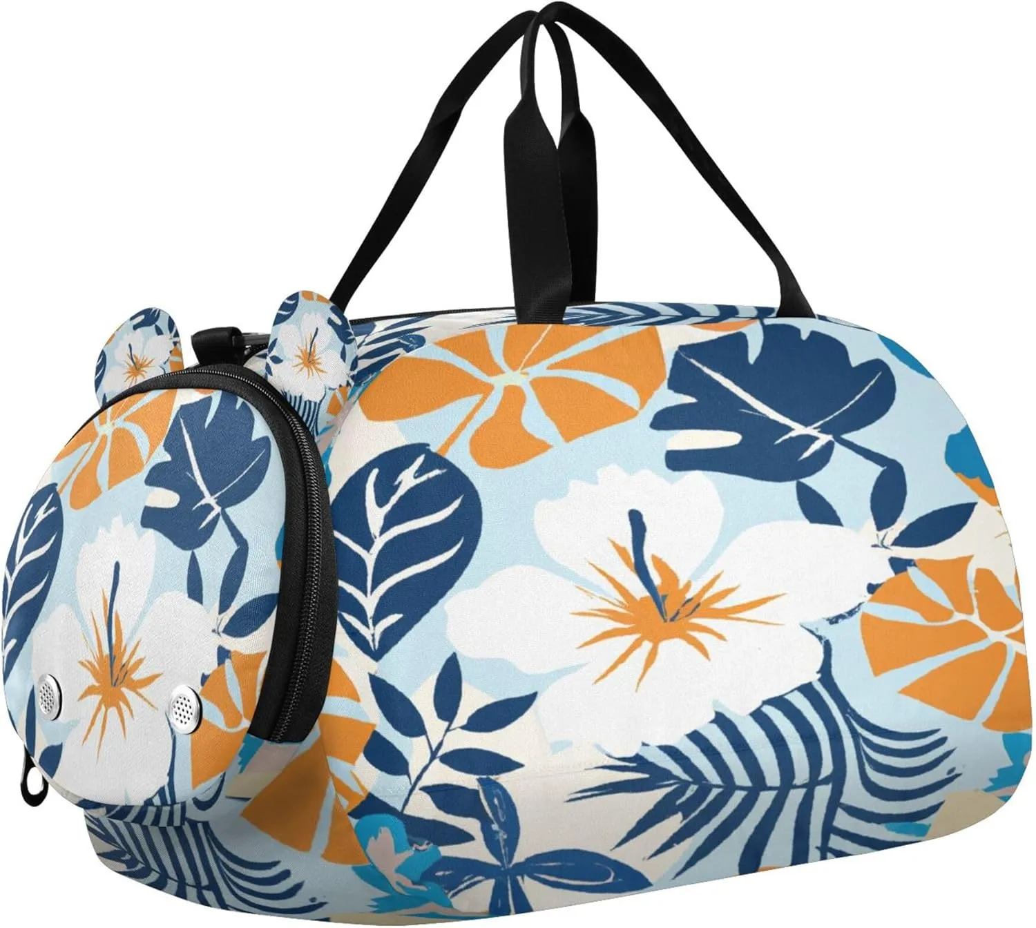 Tropical Trees Kids Overnight Sports Duffel Bags with Shoe Compartment & Wet Pocket Travel Sport Gym Bag for Girls Boys