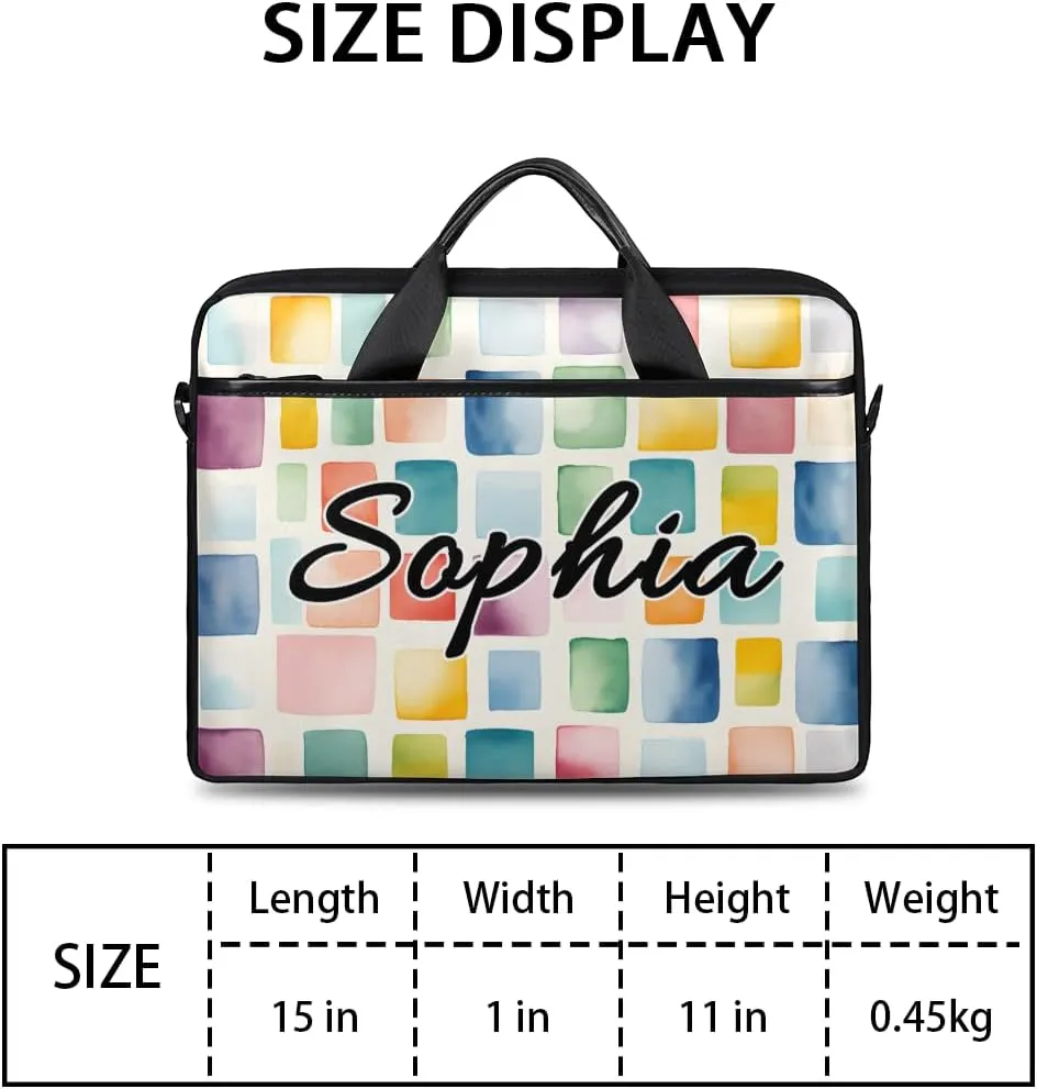 TropicalLife Personalized Laptop Bag 15 Inch Custom Sleeve Case with Handle Shoulder Strap Computer Messenger Bag