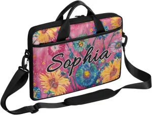 TropicalLife Personalized Laptop Bag 15 Inch Custom Sleeve Case with Handle Shoulder Strap Computer Messenger Bag