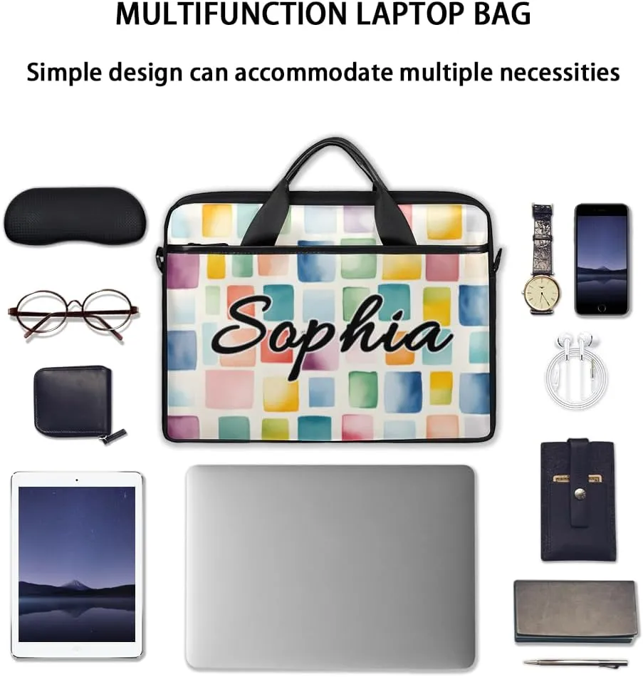 TropicalLife Personalized Laptop Bag 15 Inch Custom Sleeve Case with Handle Shoulder Strap Computer Messenger Bag