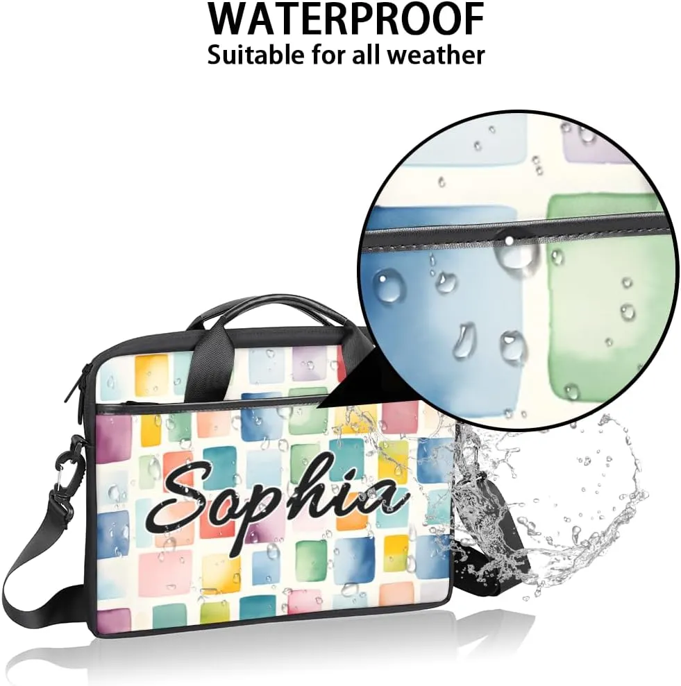 TropicalLife Personalized Laptop Bag 15 Inch Custom Sleeve Case with Handle Shoulder Strap Computer Messenger Bag