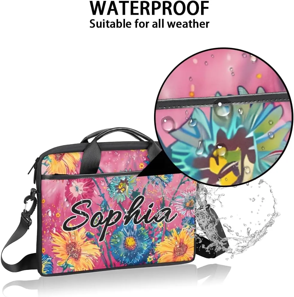 TropicalLife Personalized Laptop Bag 15 Inch Custom Sleeve Case with Handle Shoulder Strap Computer Messenger Bag