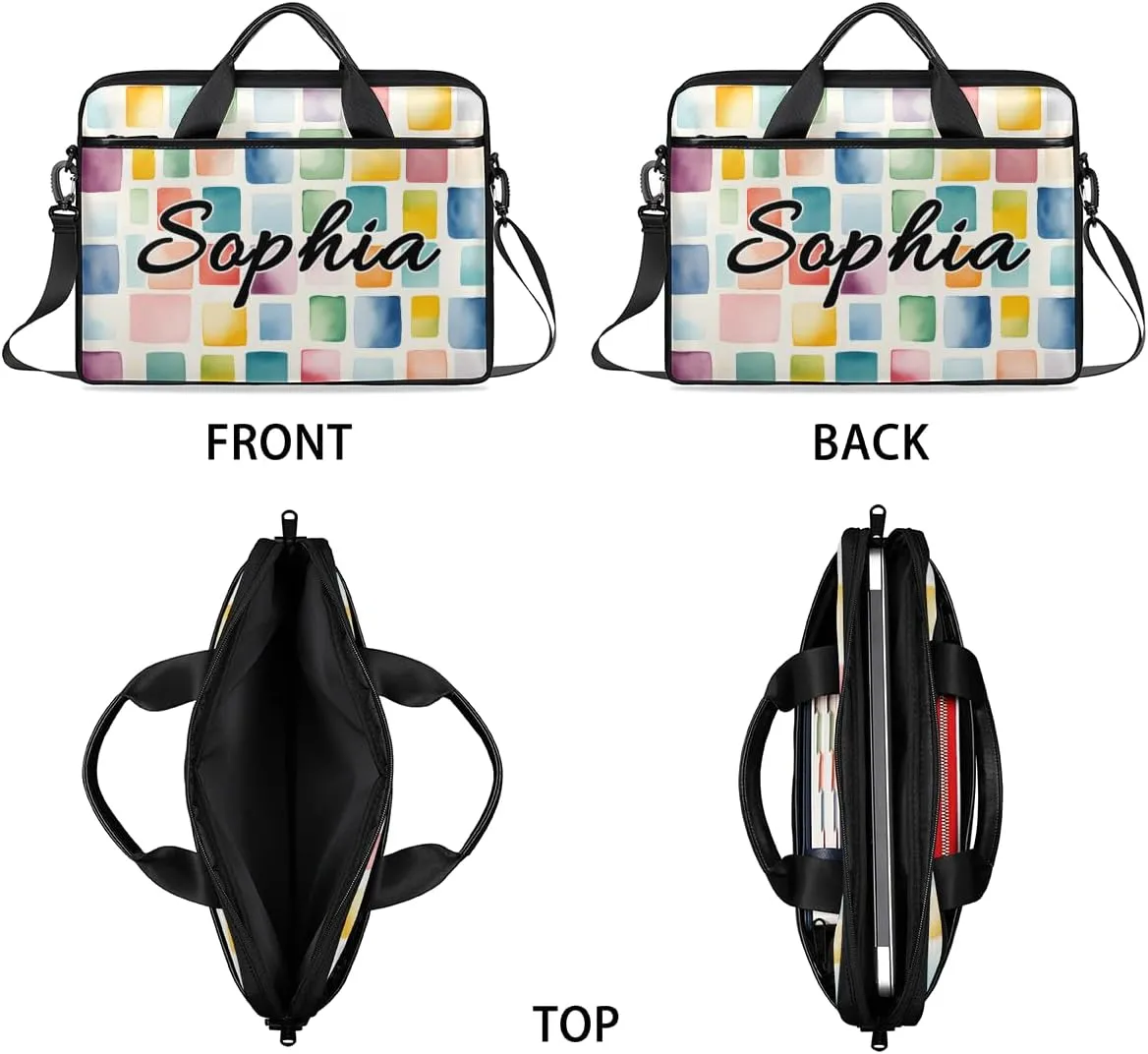 TropicalLife Personalized Laptop Bag 15 Inch Custom Sleeve Case with Handle Shoulder Strap Computer Messenger Bag