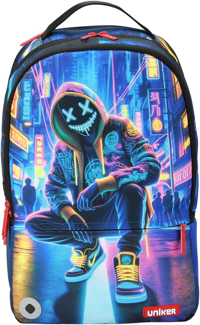UNIKER Travel Laptop Backpack,Graffiti Backpack for Work,Designer Laptop Backpack for 15.6 Inch,Water Resistant Bag (Light)