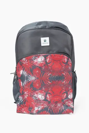 Unisex Leaves Printed Backpack( Grey )