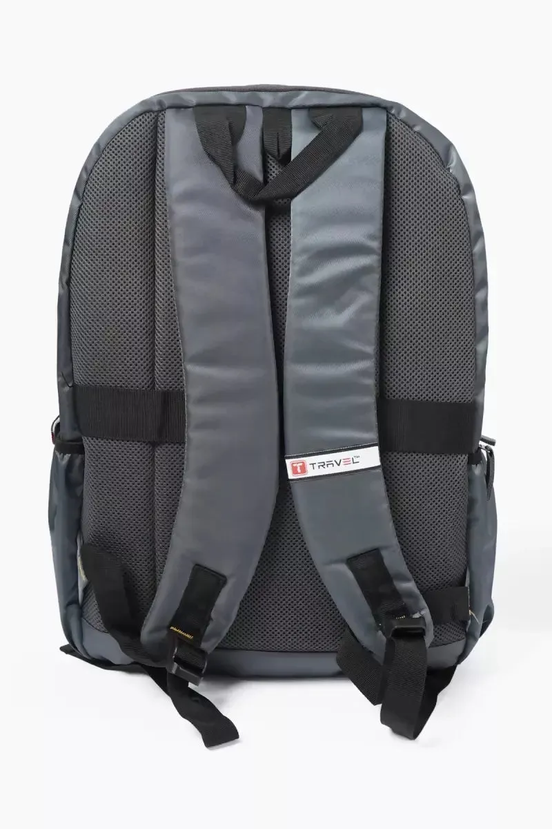Unisex Leaves Printed Backpack( Grey )