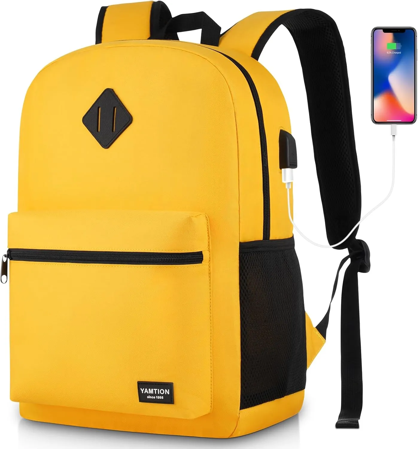 Unisex School Backpack,Classic Casual Bookbag Adults and Teens Schoolbag with USB Port for High School College Office Work Travel